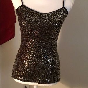 Express Gold Sequin Tank